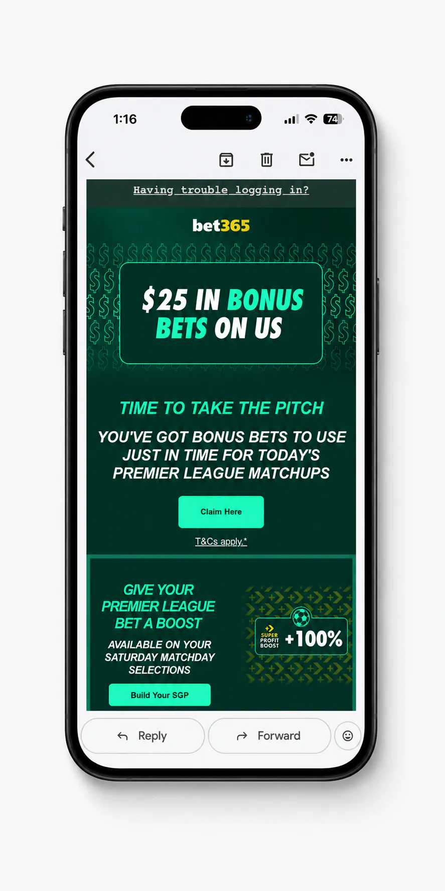 bet365 Premier League bonus